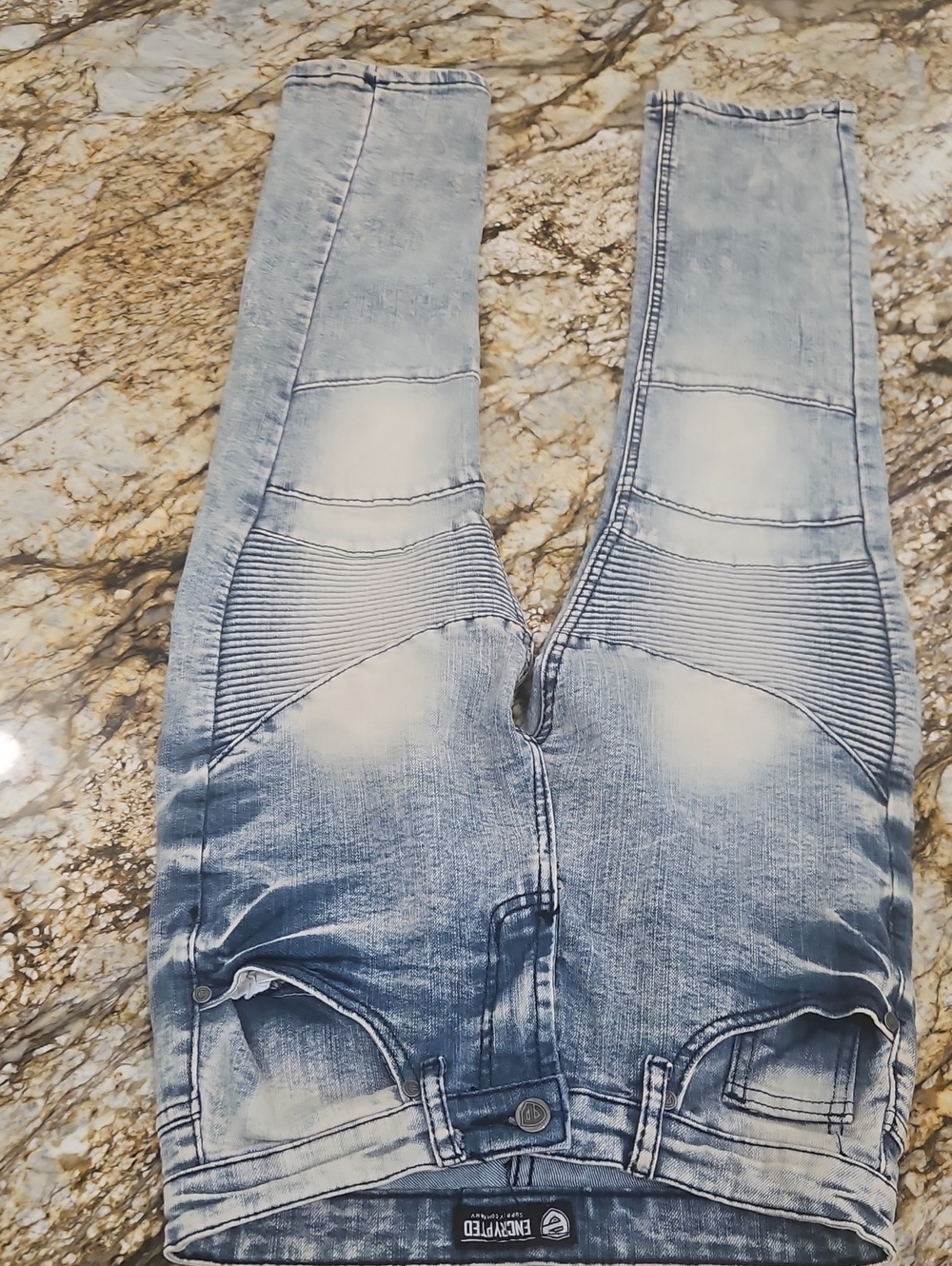 Encrypted Youth Light Wash Distressed Jeans. Size 12 Inseam 26"